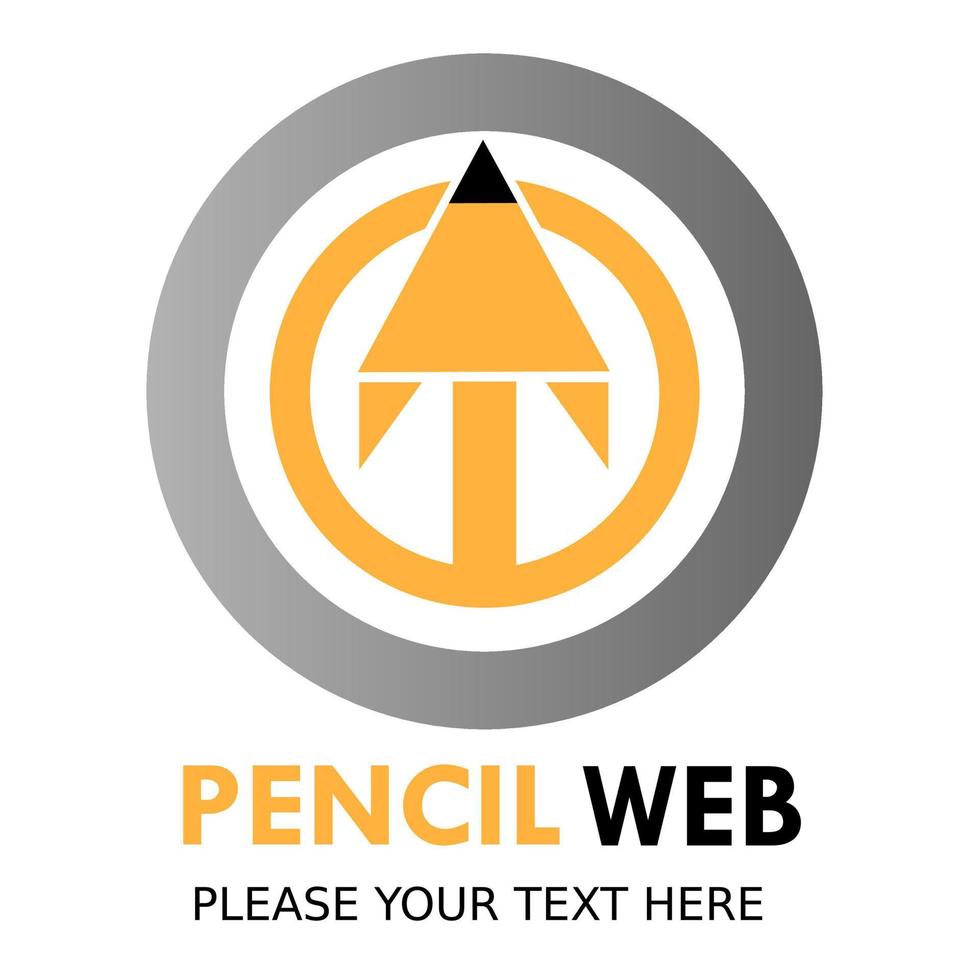 Pencil web logo design template illustration. there are pencil and symbol web. vector