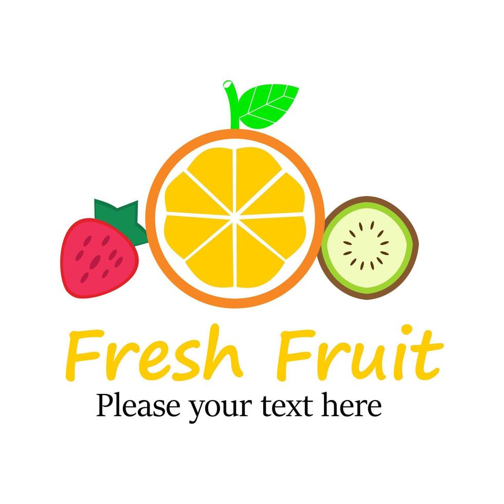 fresh fruit logo design template illustration. vector
