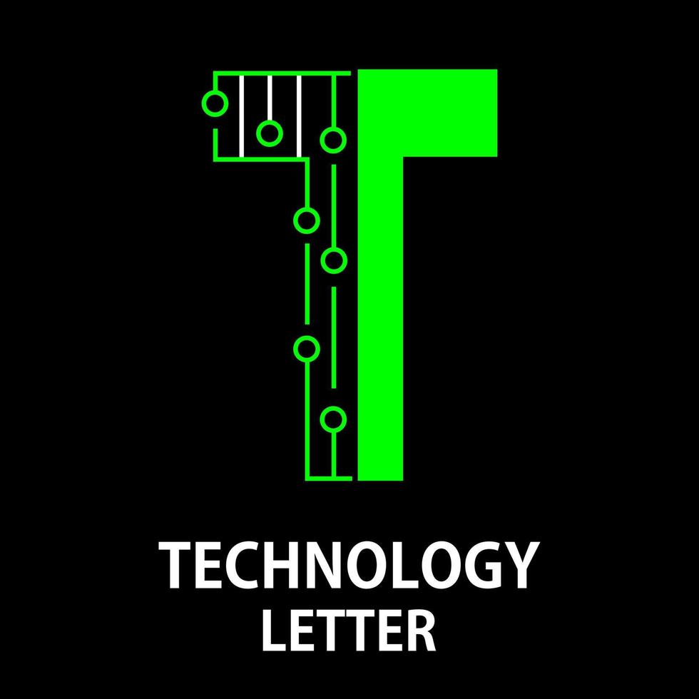 Ilustración de plantilla de diseño de logotipo de letra de tecnología. esto es bueno para la tecnología, la ciencia, la informática, etc. esta es la letra t vector