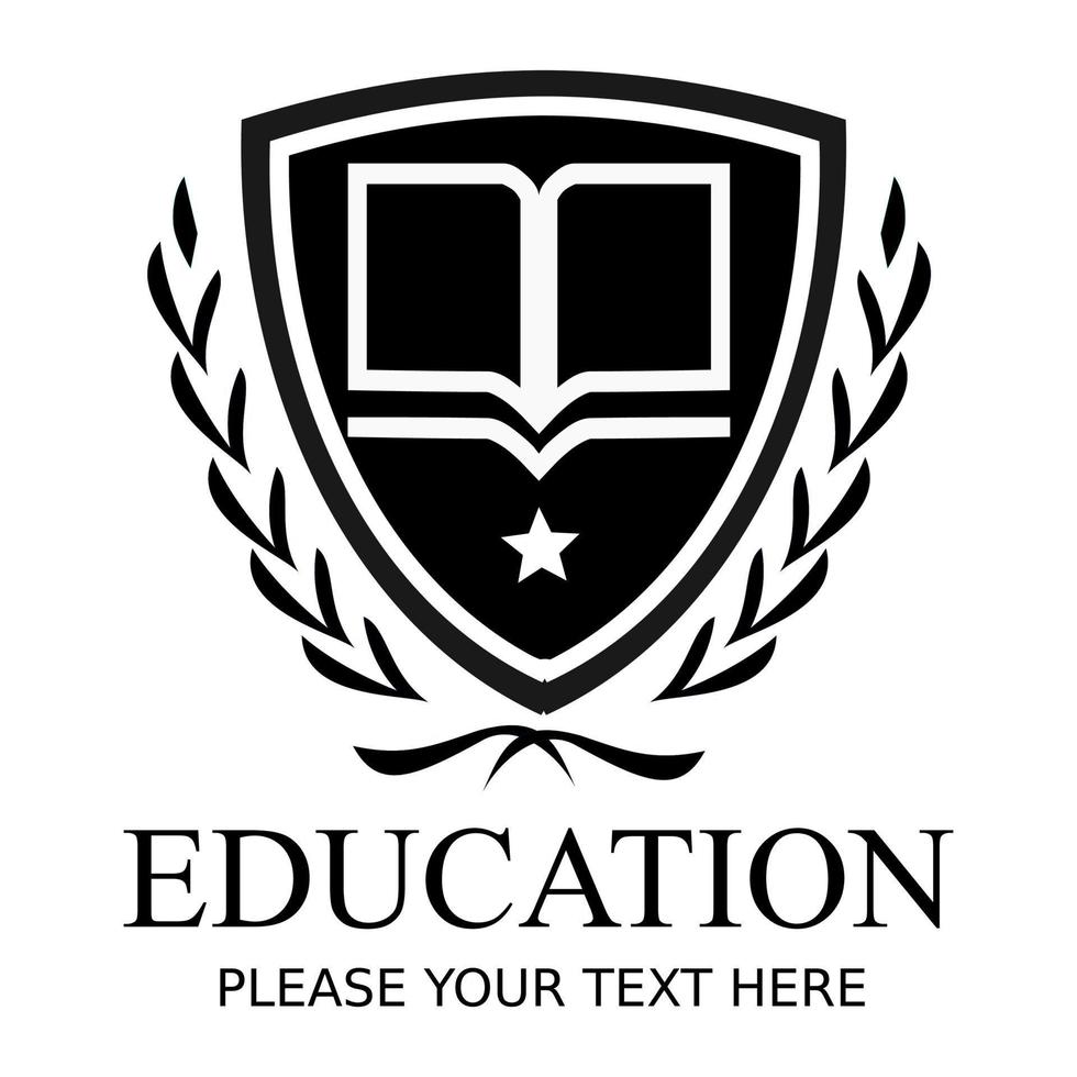 Ilustración de plantilla de diseño de logotipo de educación. hay libro, escudo y estrella. este es un logo bueno para la educación vector