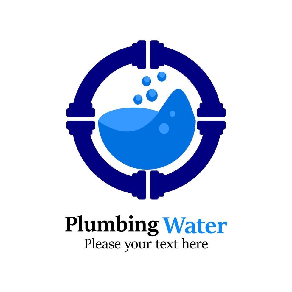 ilustración de plantilla de diseño de logotipo de agua de plomería. hay cañerías de agua. esto es bueno para negocios, casas, fábricas, industriales, etc. vector