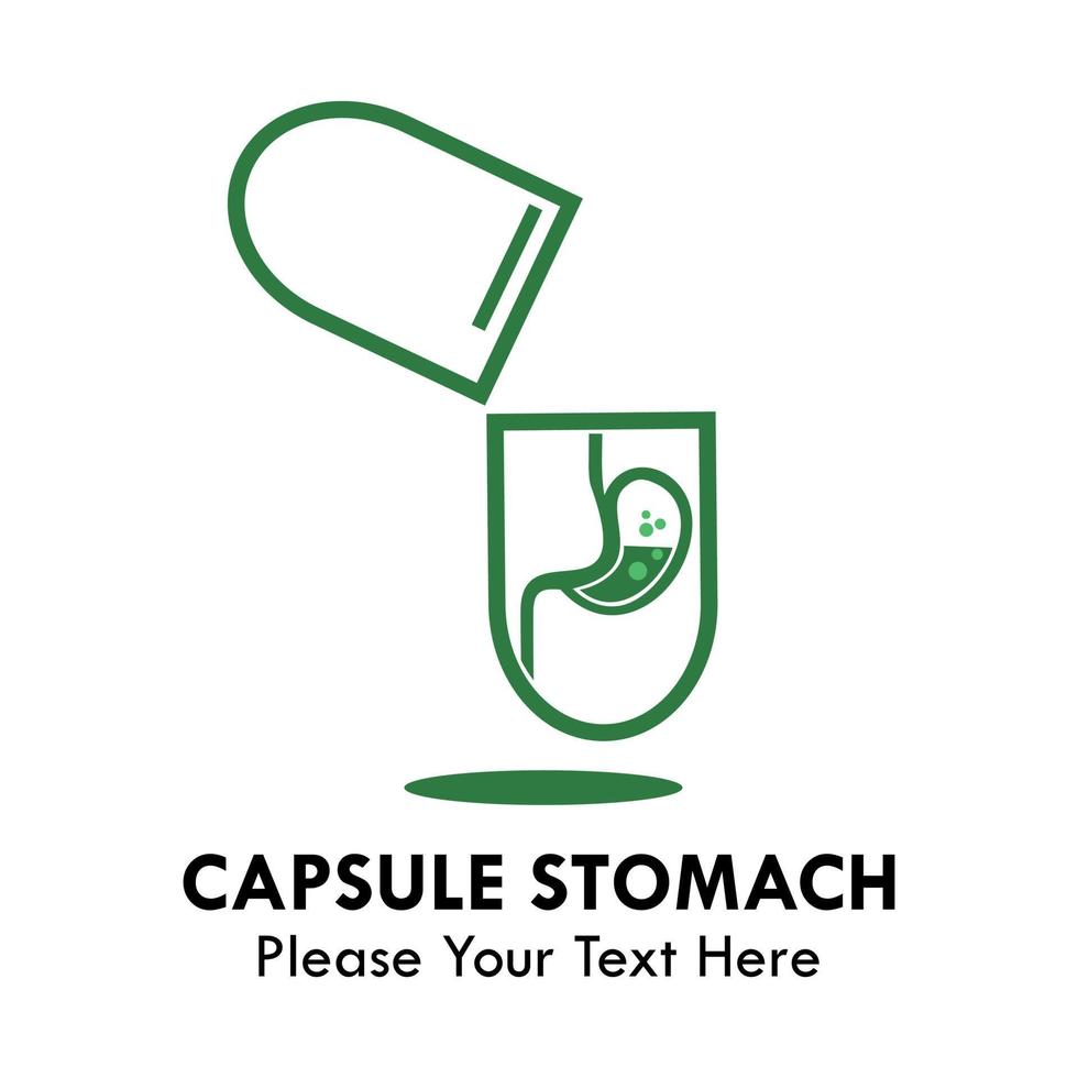 Capsule stomach logo design template illustration. there are capsule and stomach. this is good for medical vector