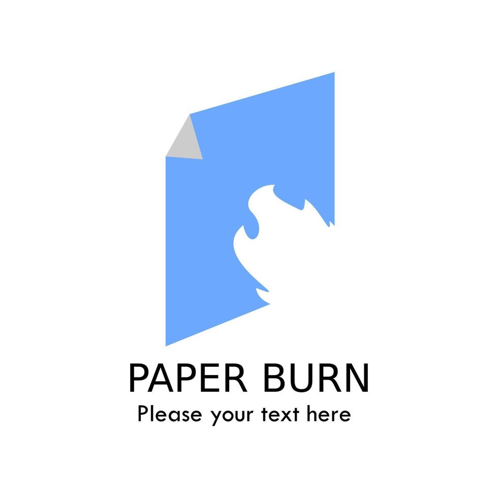 ilustración de plantilla de diseño de logotipo de quemadura de papel. hay papel y fuego. vector