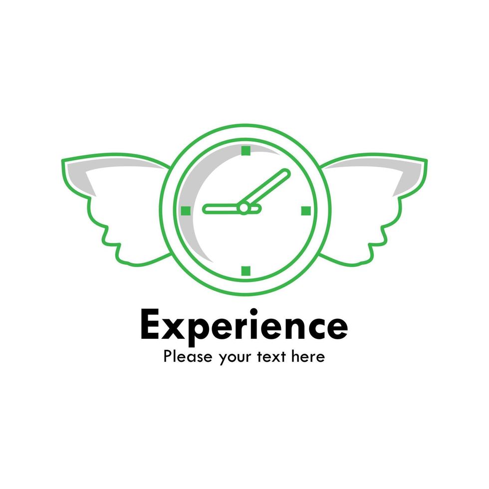 Experience logo design template illustration. this is symbol experience. there are time and wings. vector