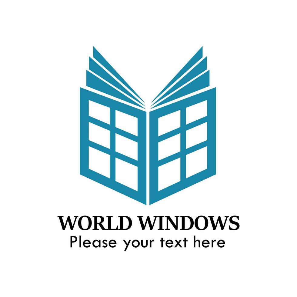 Ilustración de la plantilla de diseño del logotipo de Windows del mundo. hay ventanas y libro vector