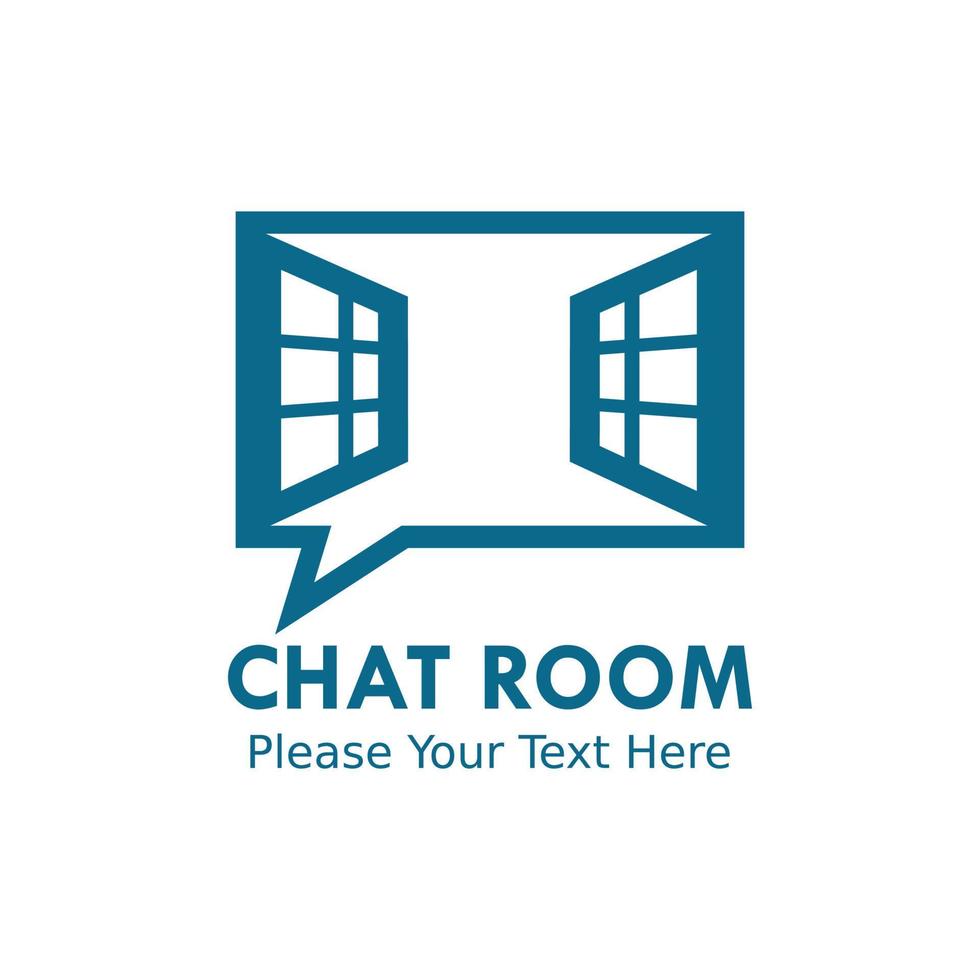 ilustración de plantilla de diseño de logotipo de sala de chat. hay ventanas y símbolo de chat vector