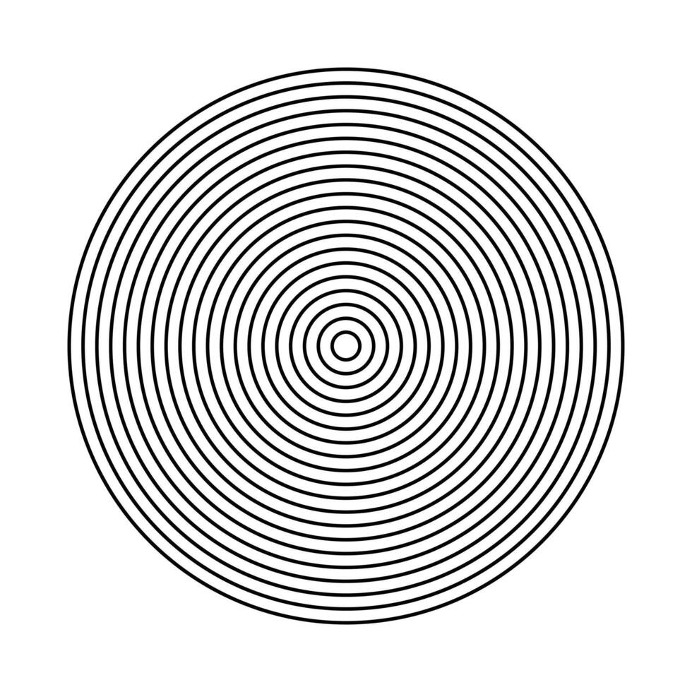 eps10 ilustraciones de círculos concéntricos vectoriales negros aisladas en fondo blanco. patrón de semitono abstracto geométrico circular en un estilo moderno plano simple y moderno para el diseño de su sitio web y aplicación móvil vector