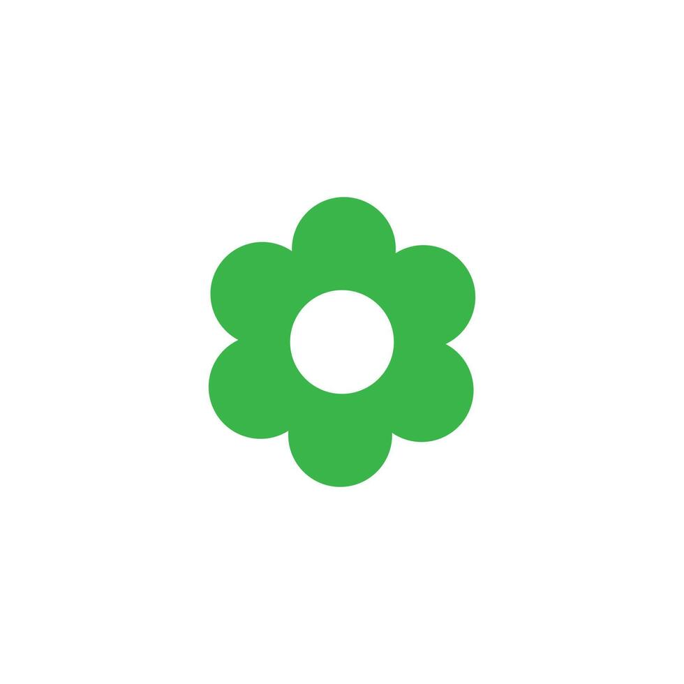 eps10 green vector spring flower abstract solid art icon or logo isolated on white background. circular flower symbol in a simple flat trendy modern style for your website design, and mobile app