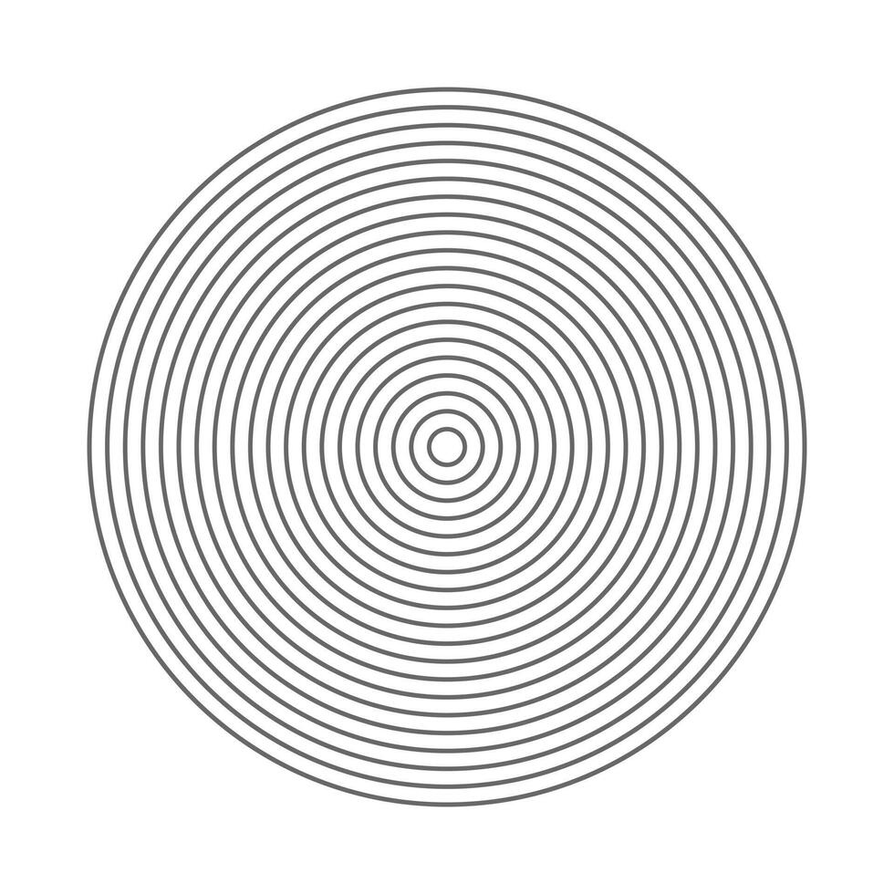 eps10 ilustraciones de círculos concéntricos vectoriales grises aisladas en fondo blanco. patrón de semitono abstracto geométrico circular en un estilo moderno plano simple y moderno para el diseño de su sitio web y aplicación móvil vector