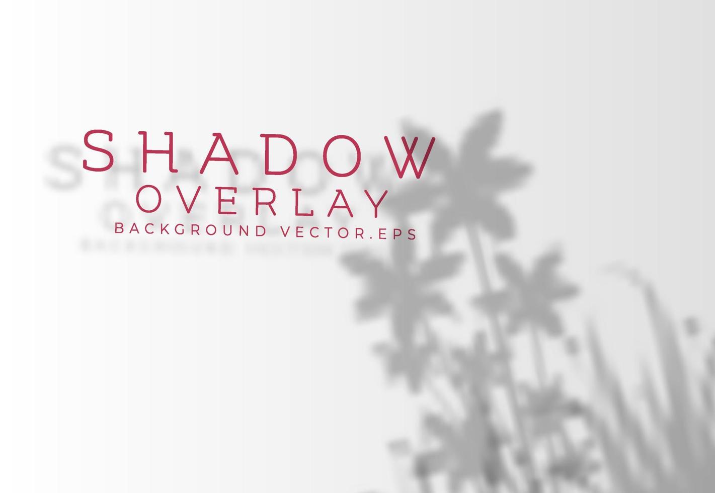 Realistic shadow overlay background with plant silhouettes vector
