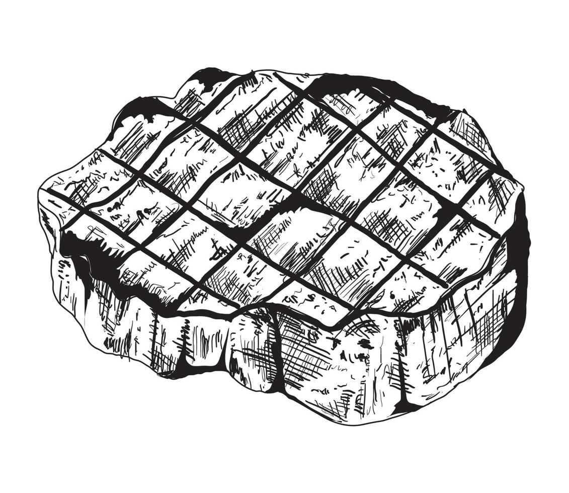 roasted meat bbq sketch vector