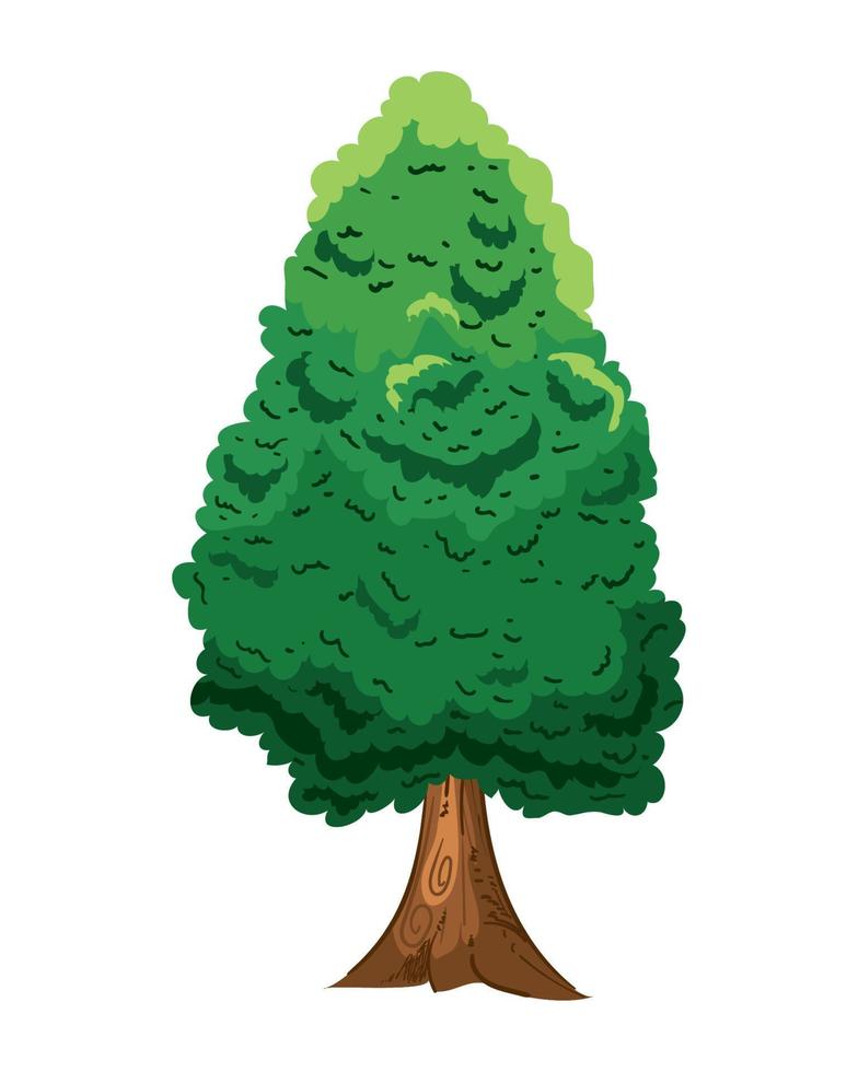 icono de árbol frondoso vector