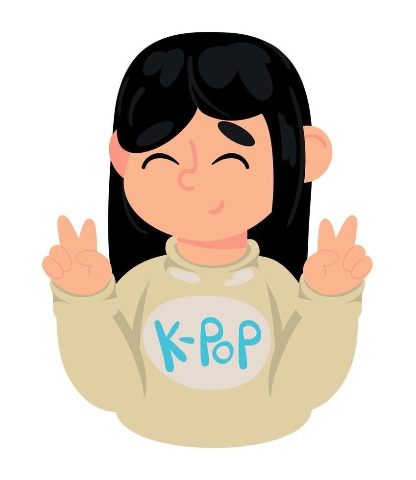 kpop fan teen vector