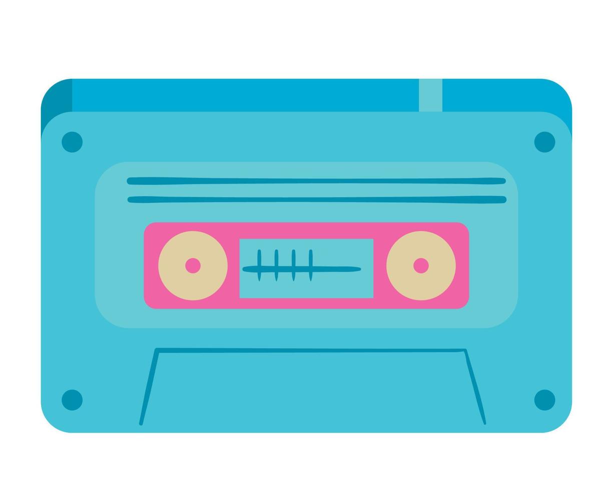 blue music cassette vector