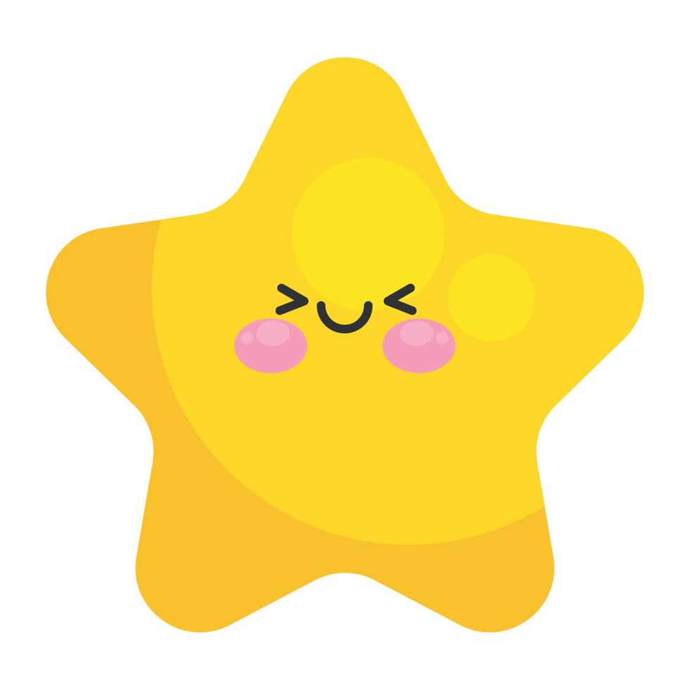 star kawaii sky character vector
