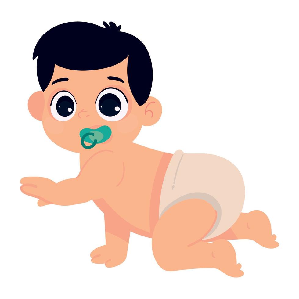 crawling baby icon vector