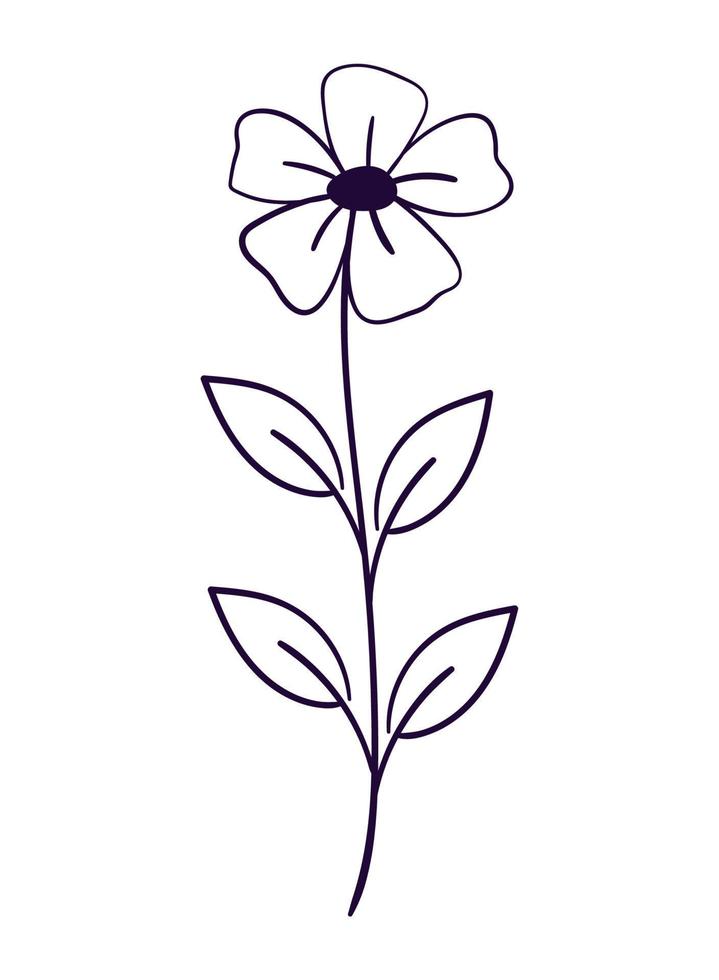doodle flower flat icon vector