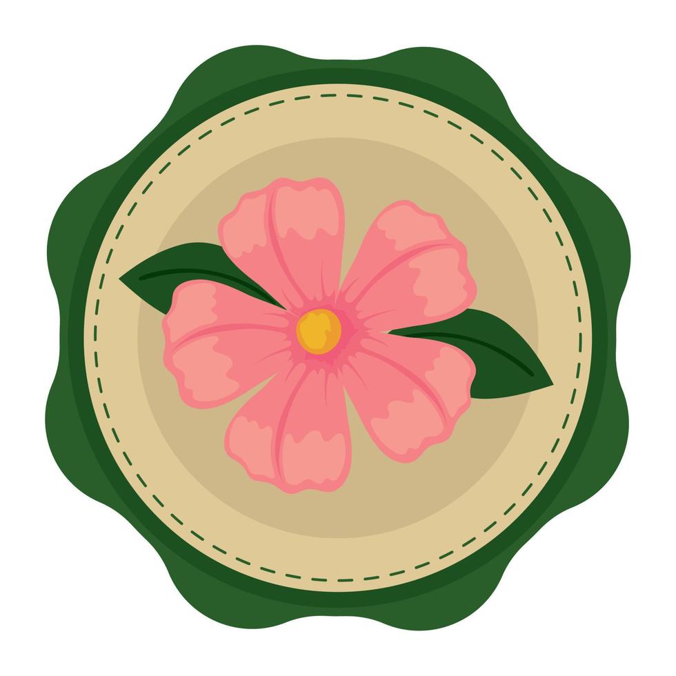 flor, redondo, icono vector