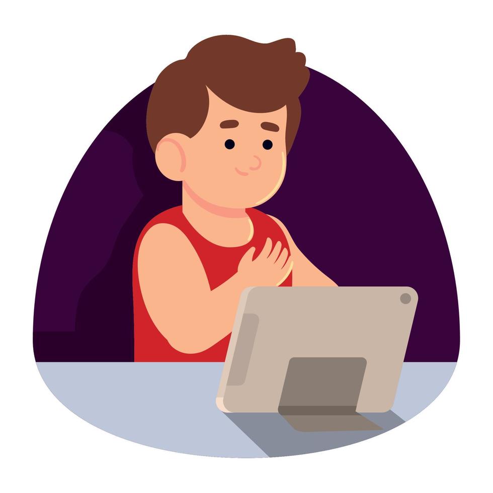 man using laptop for movie vector