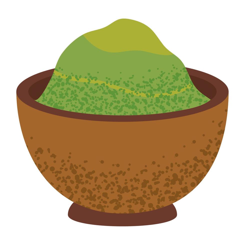 green tea powder vector