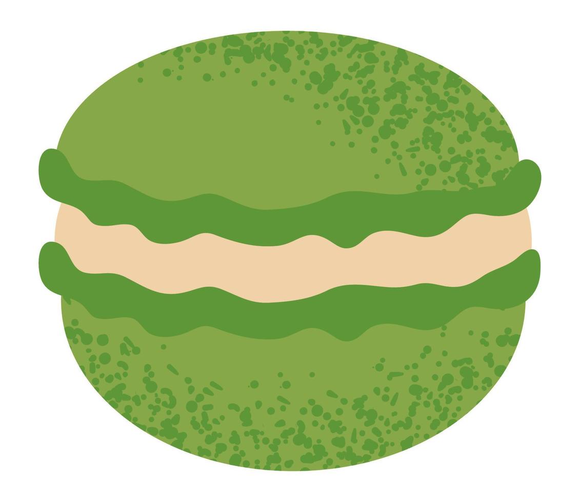 green tea macaron vector