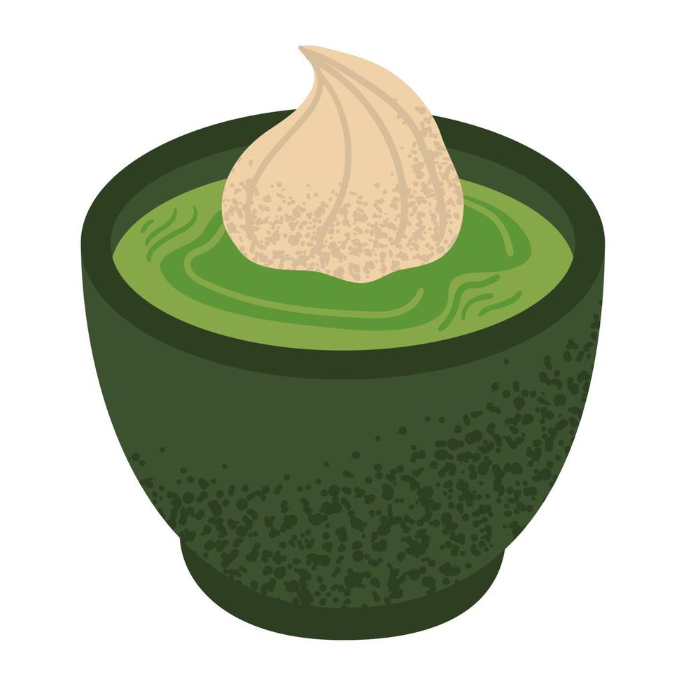 green tea with cream vector