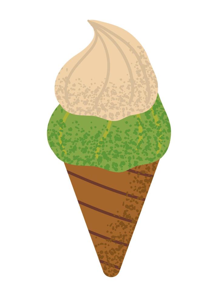 green tea ice cream vector