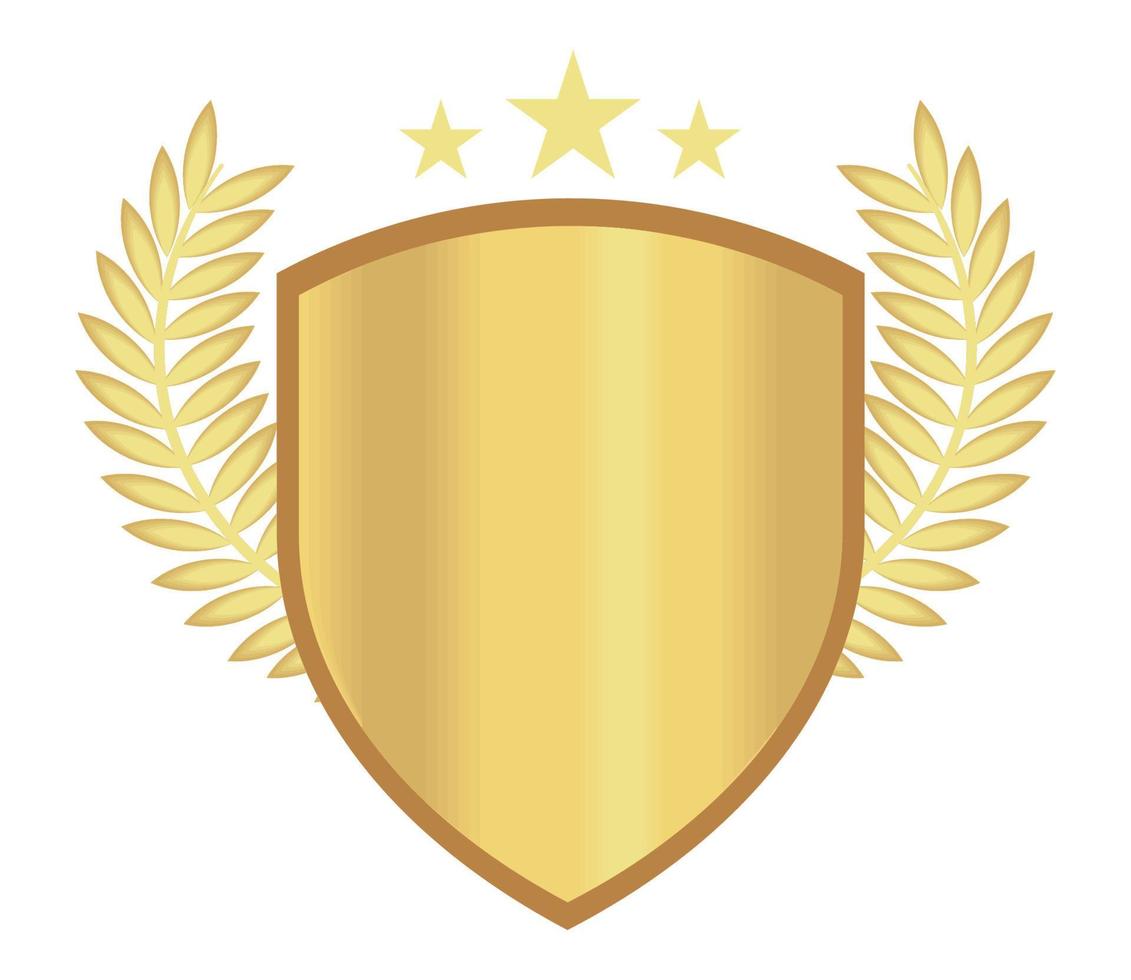 golden shield emblem vector