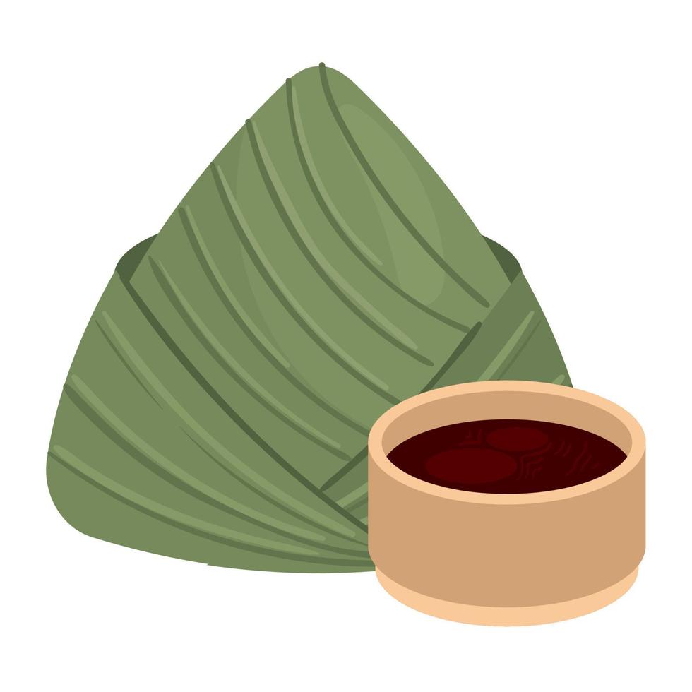 zongzi and soy sauce vector