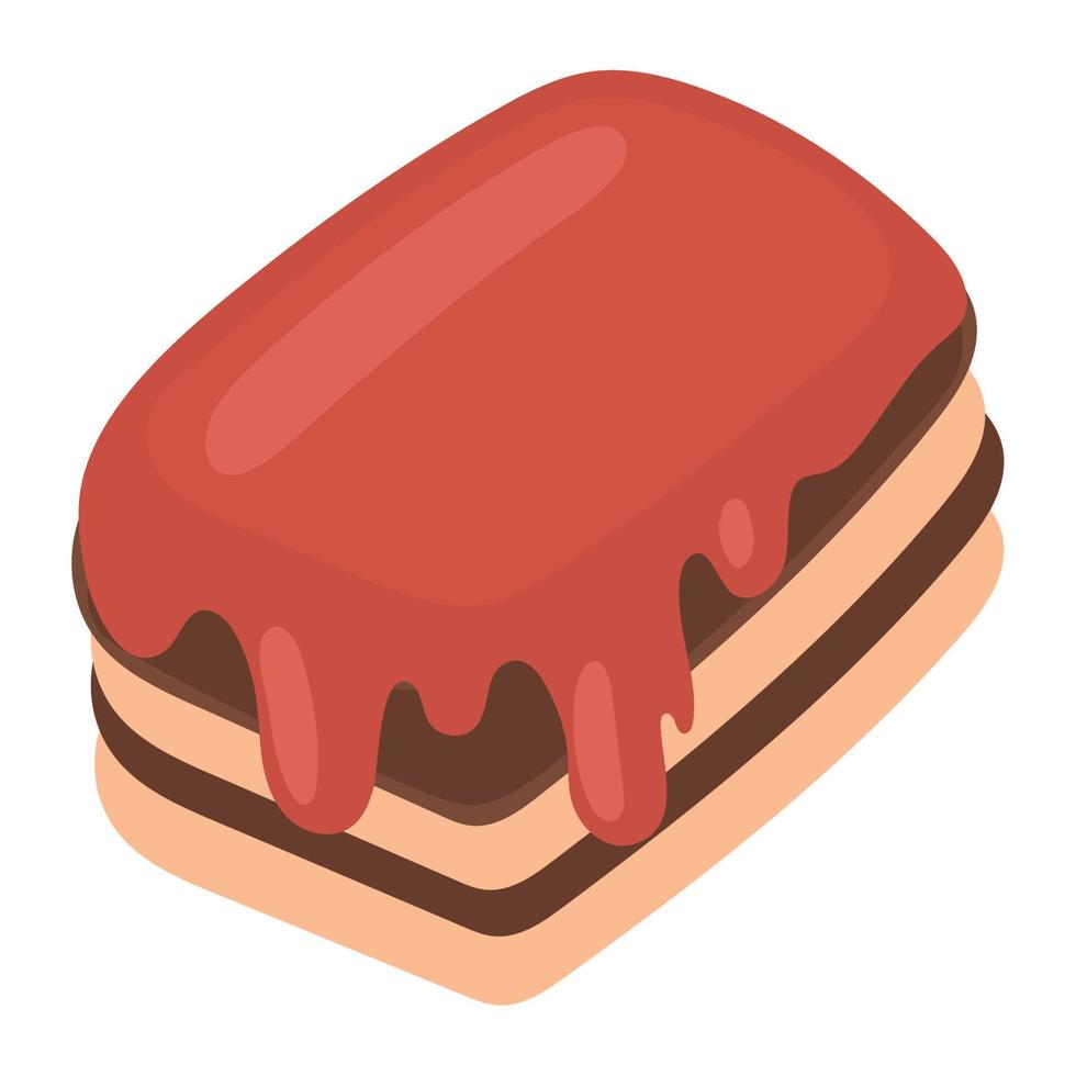 cake with sauce vector