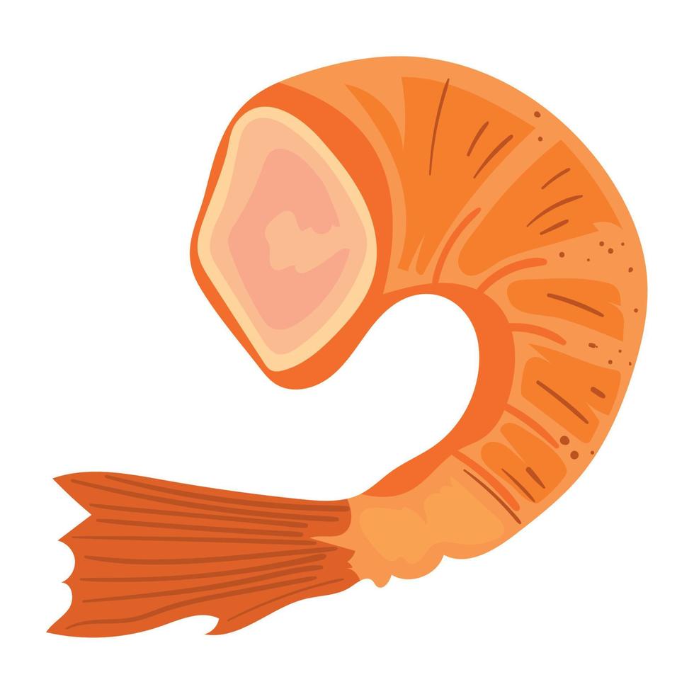 shrimp food icon vector