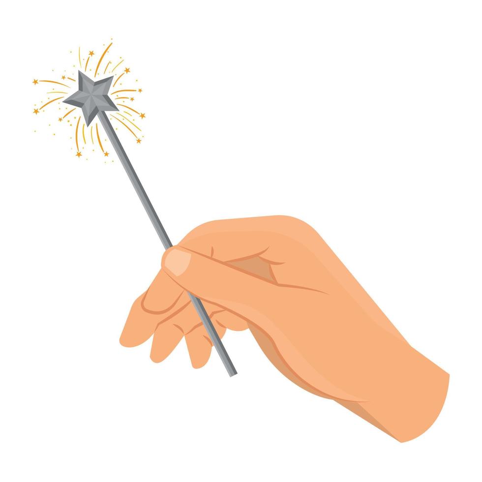 hand with magic wand vector