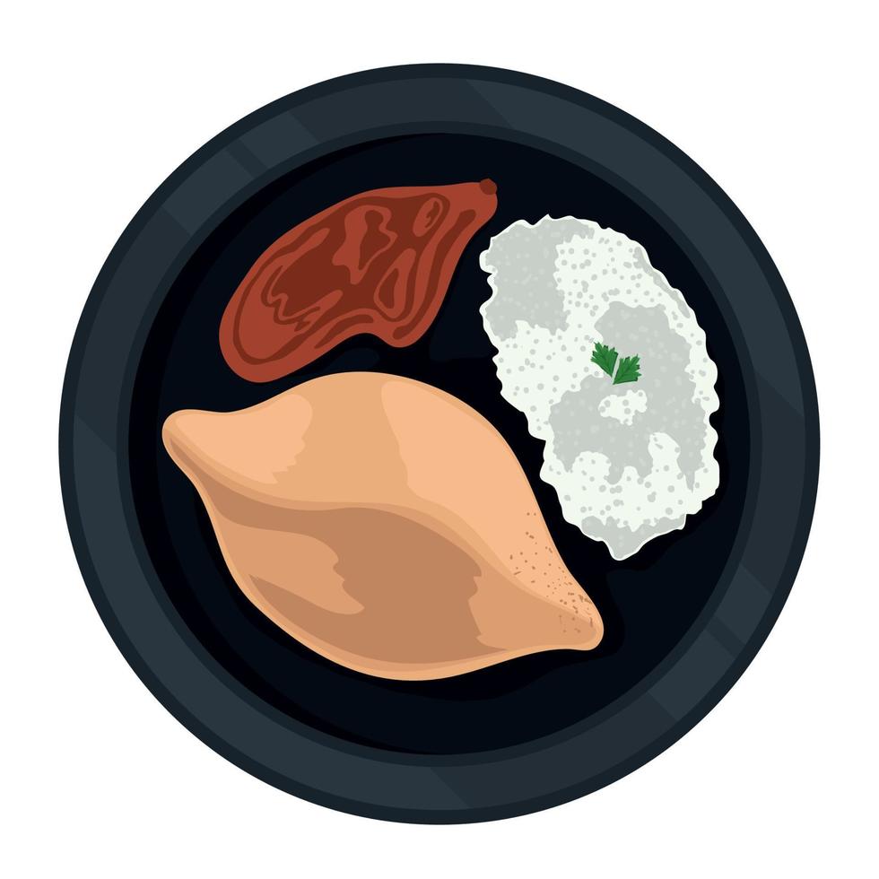 rice and meat vector