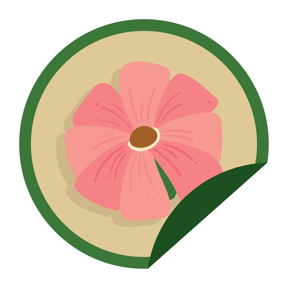 flower round sticker vector