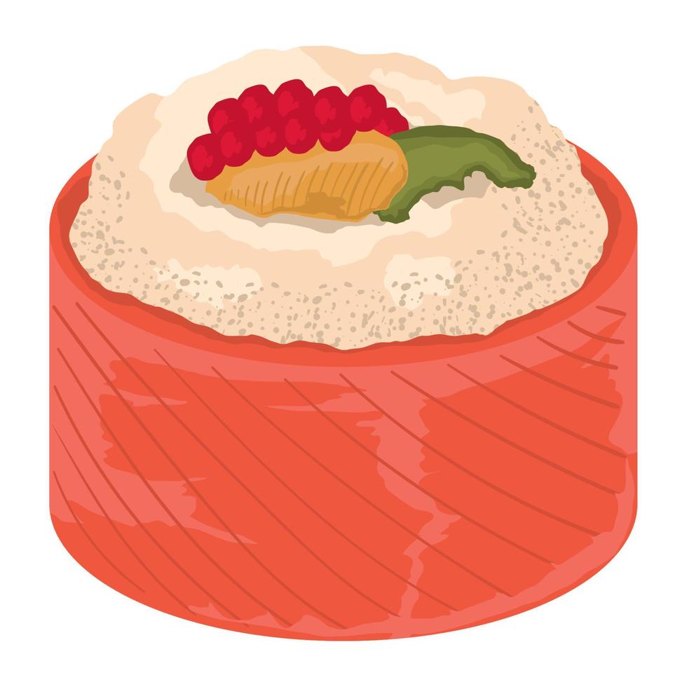 sushi con salmón vector