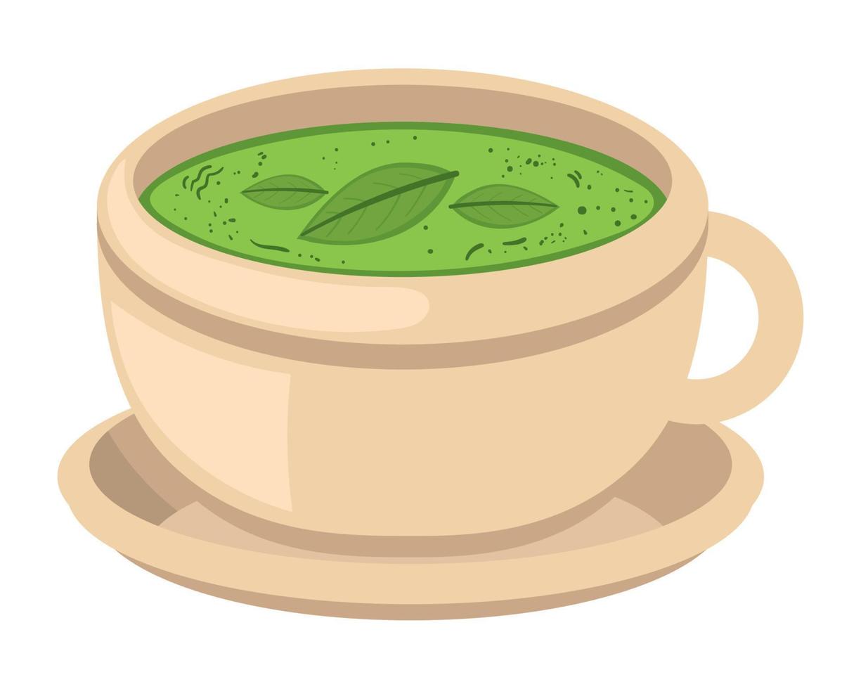 drink tea matcha vector