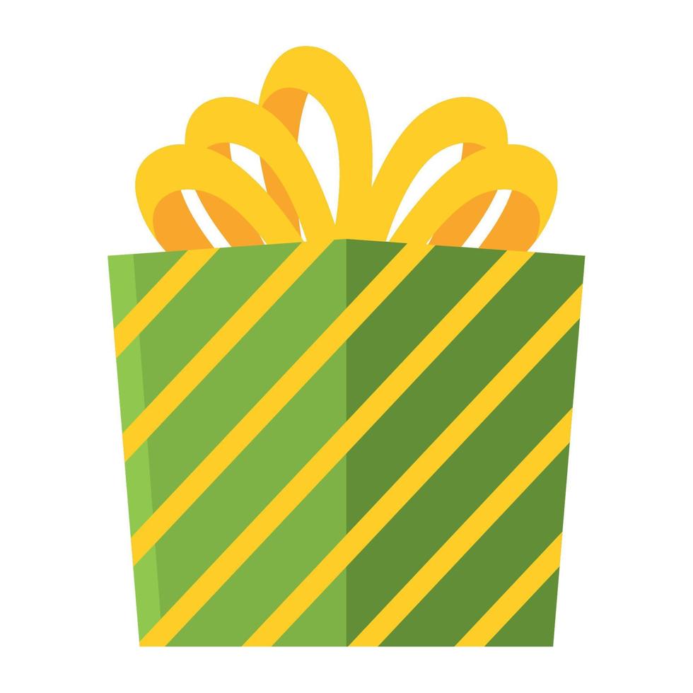 striped gift box birthday vector