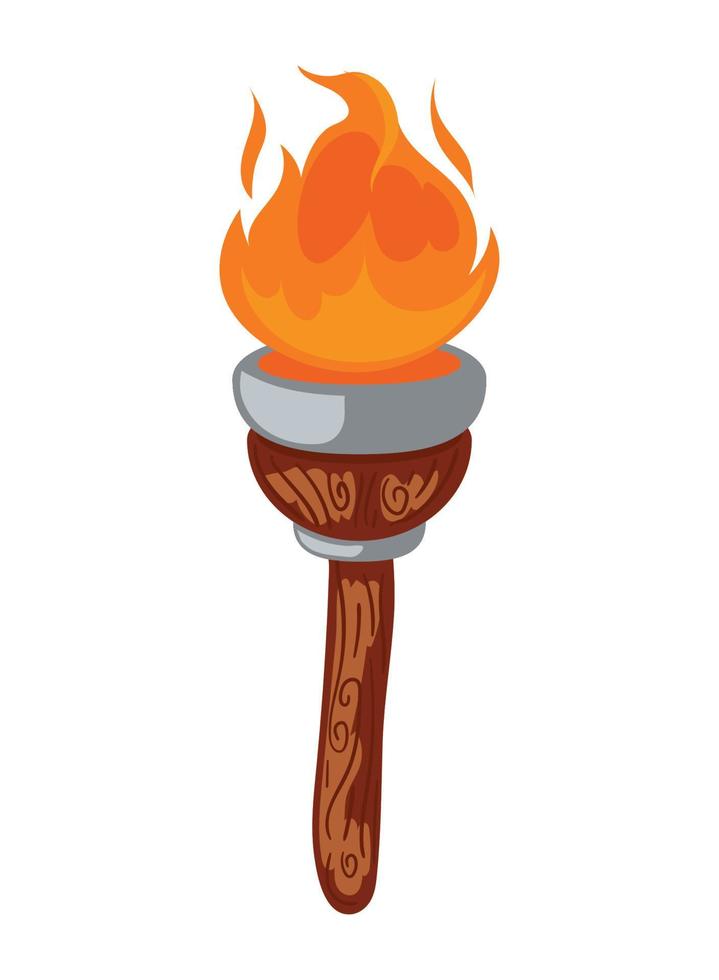 icono de antorcha encendida vector