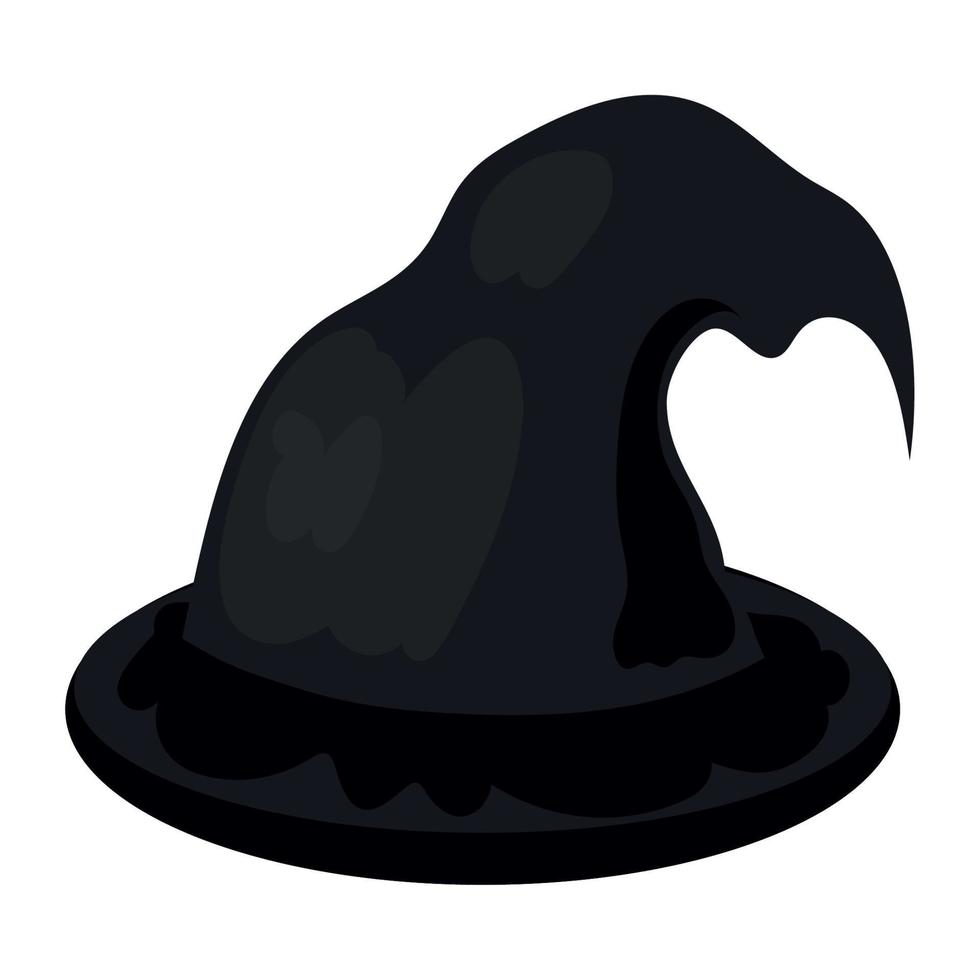 sombrero negro de bruja vector