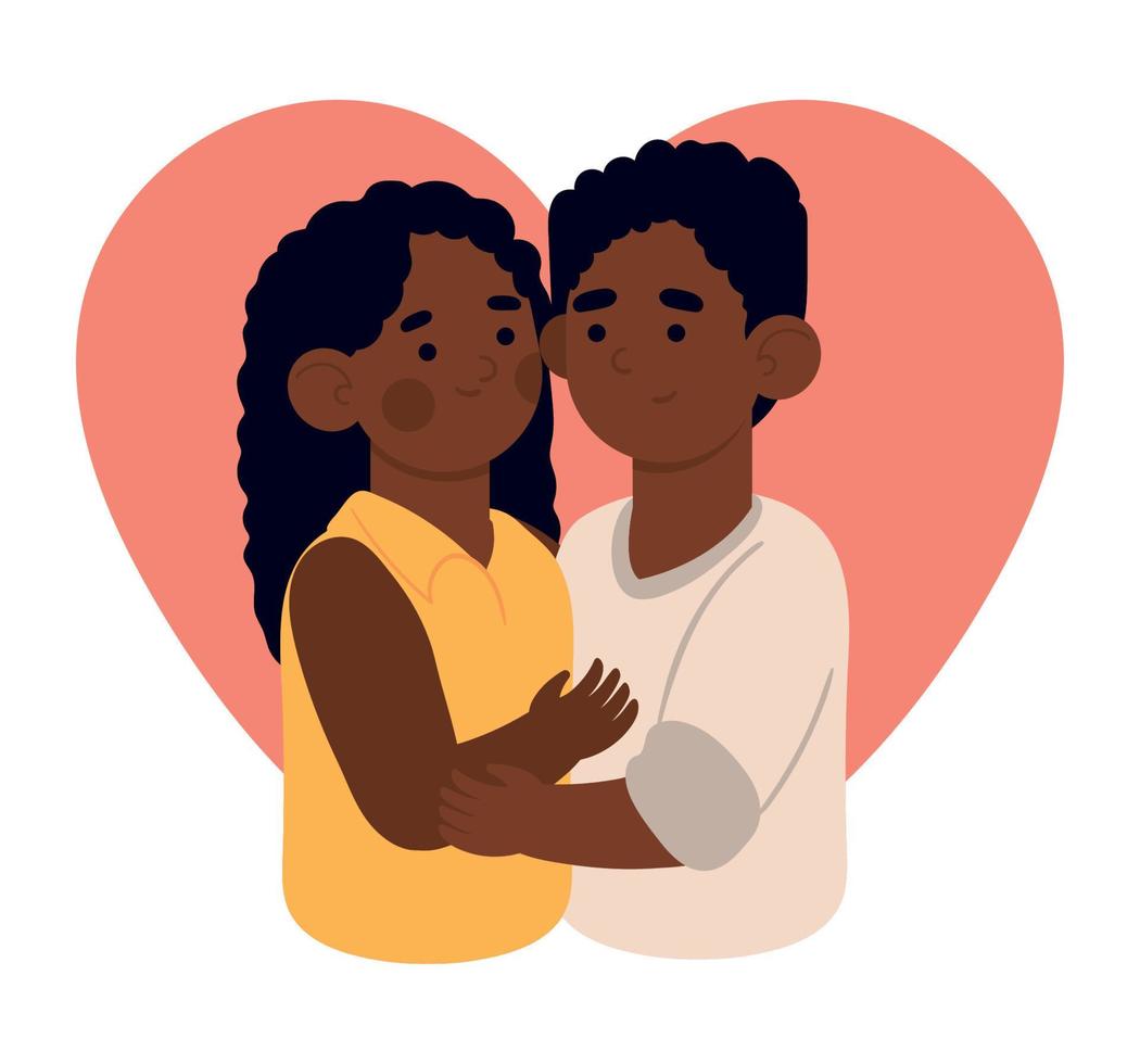 pareja afro, se mi san valentin vector