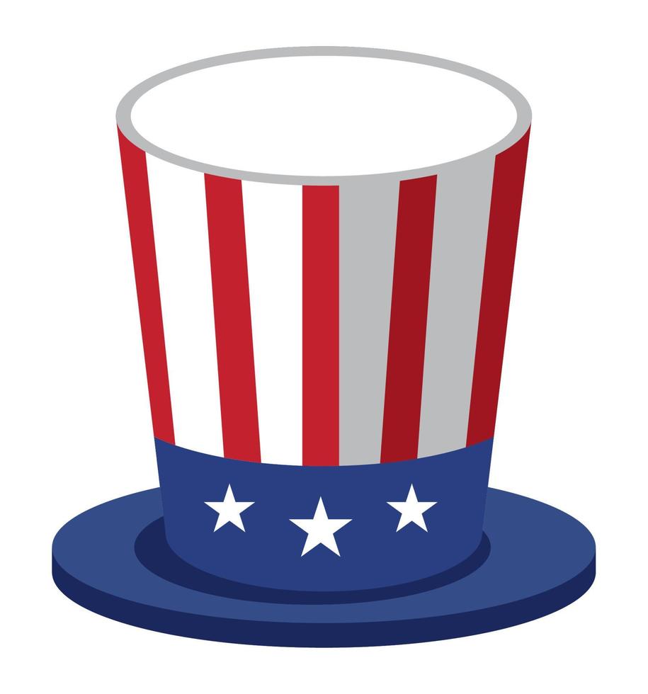 top hat with USA flag vector