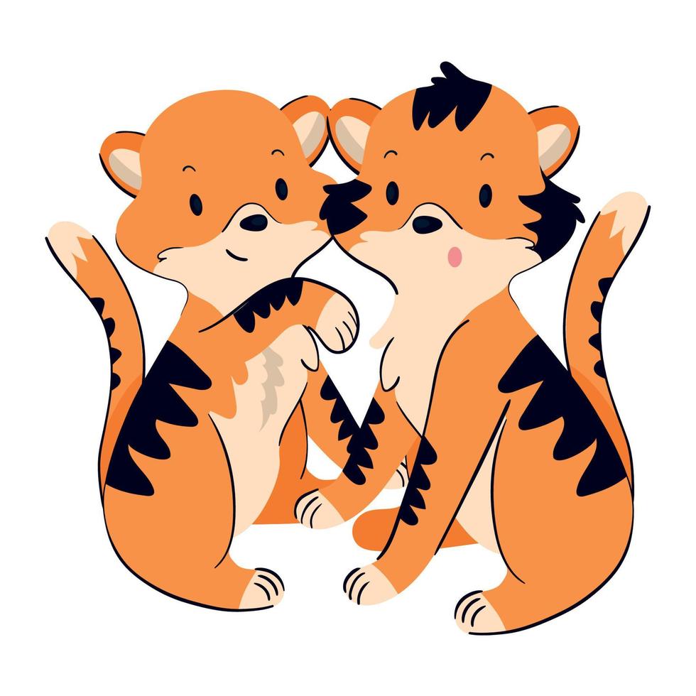 pareja tigre animales vector