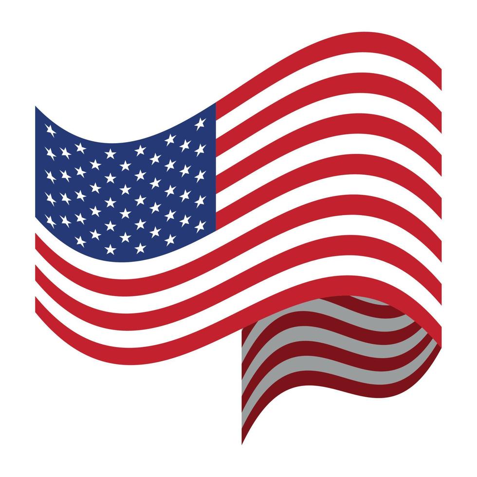 waving United States of American flag vector
