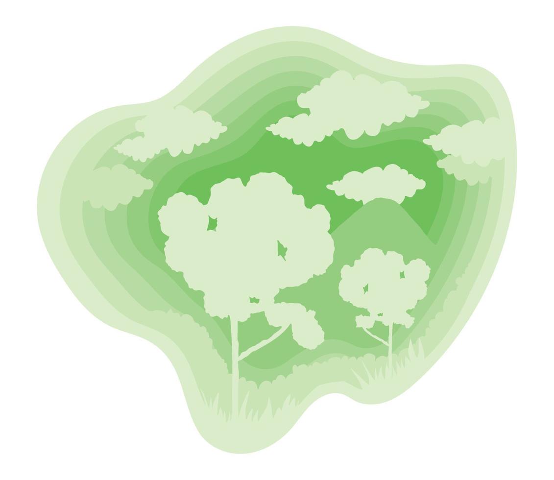 trees nature paper art vector