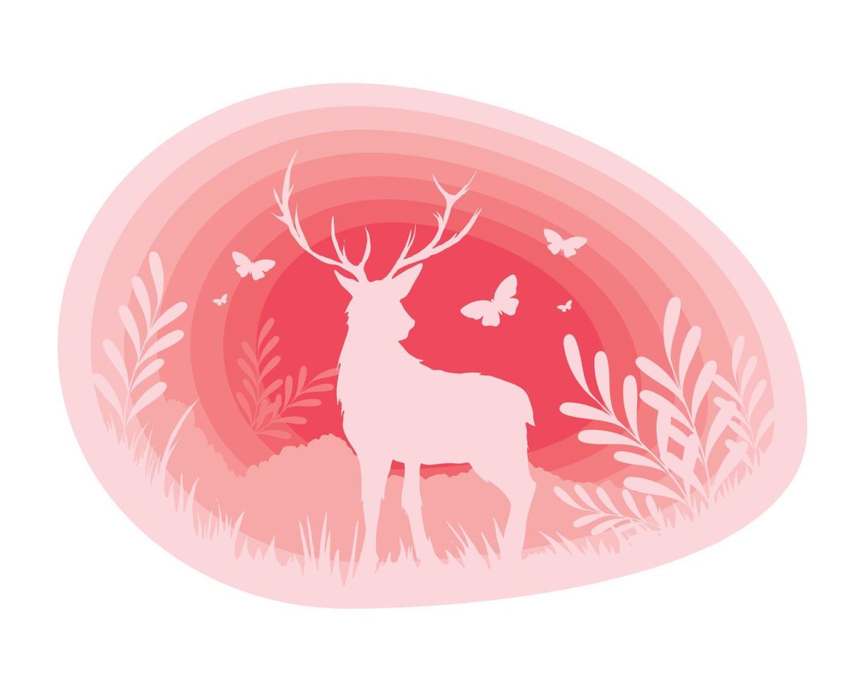 deer forest nature vector