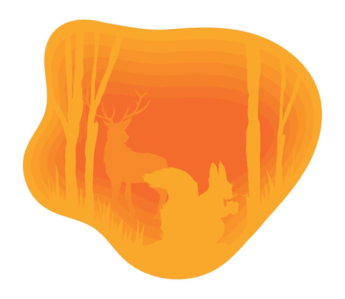 forest animals nature vector