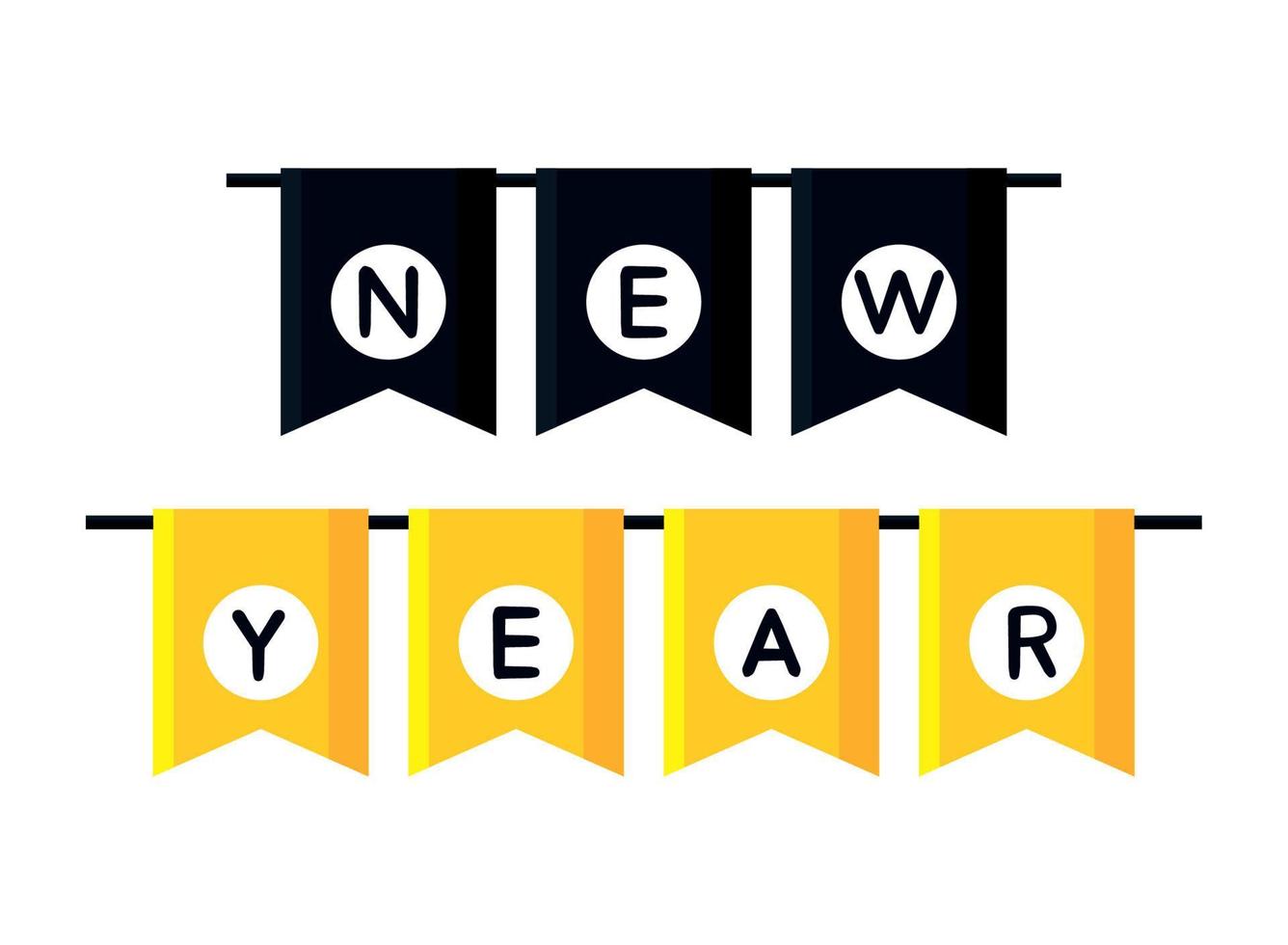 new year garland vector