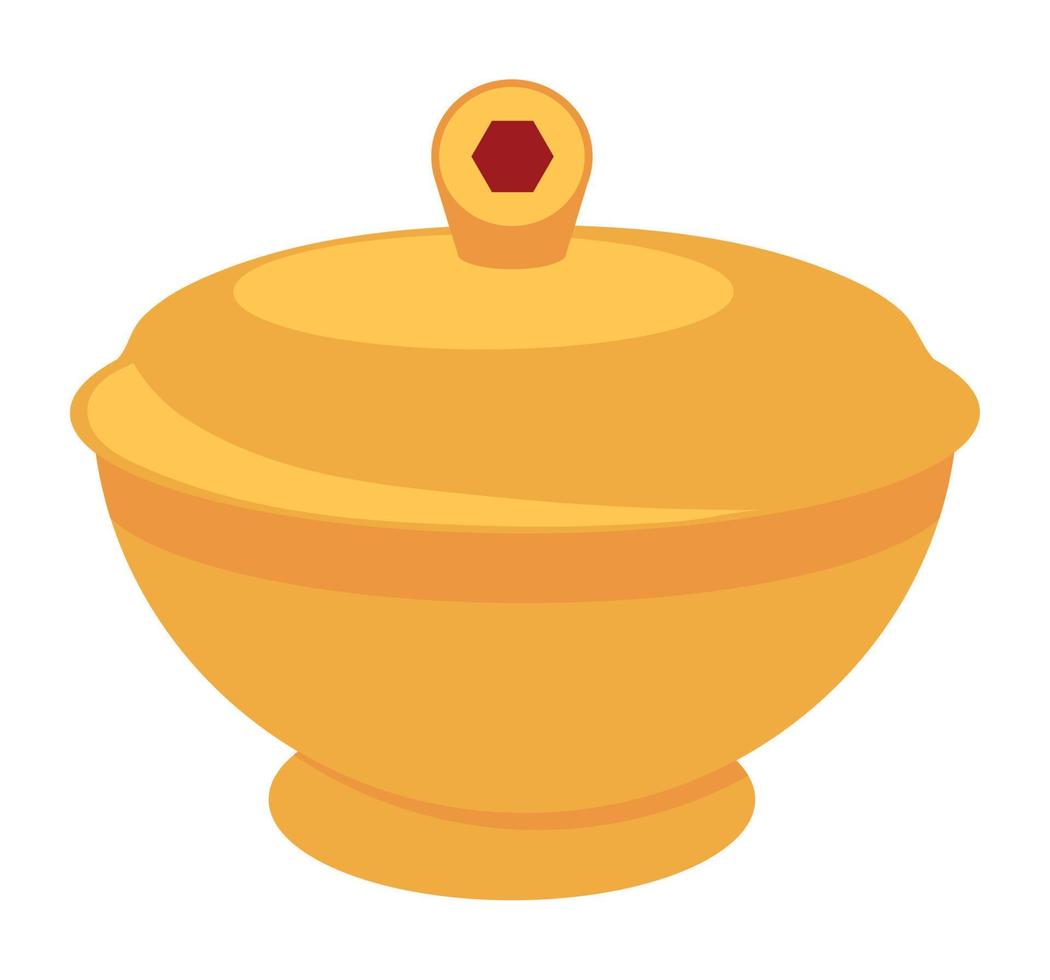 gold pot with gem vector