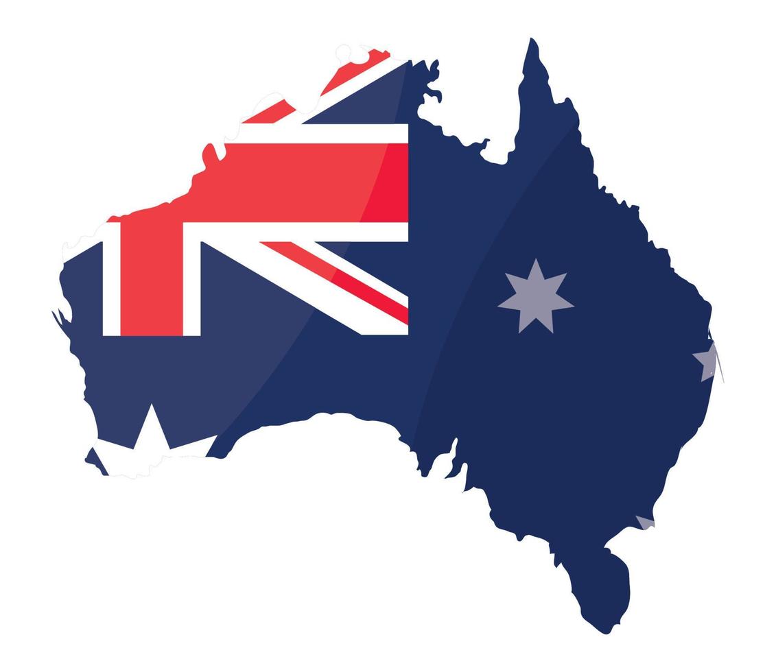 australia map and flag vector