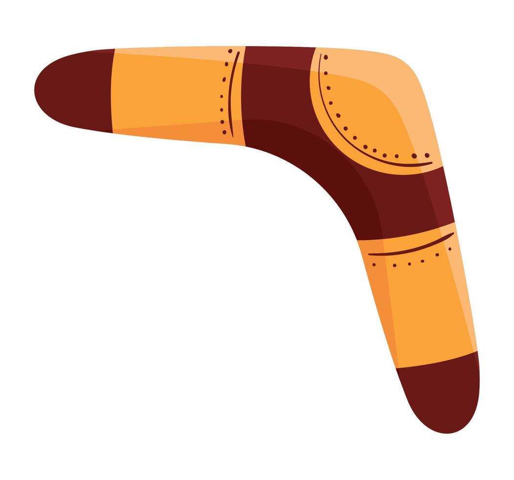 icono de boomerang de madera vector